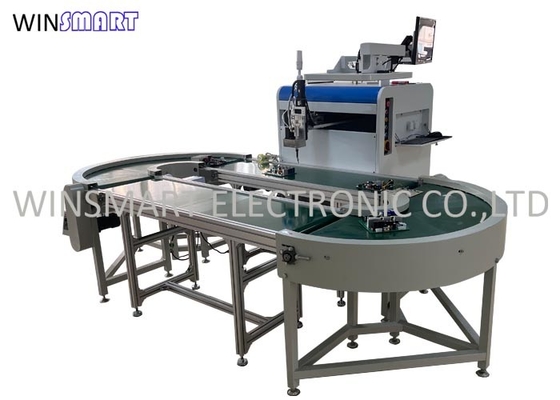 100% Kondisi Rotatable Smt lem dispenser mesin dengan pelatihan yang disediakan dan conveyor belt meja kerja