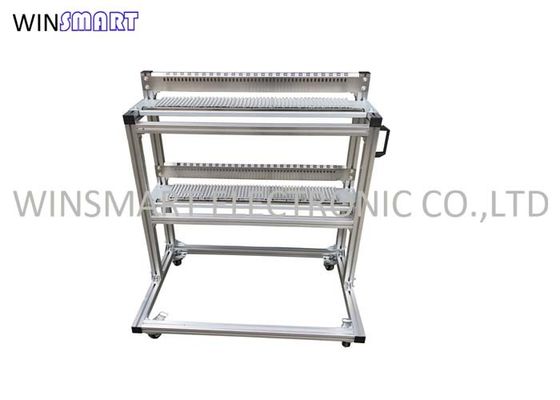 Harga yang bagus 50 pcs / Layer Gerobak Pengumpan SMT 4 Roda Omni Directional Stainless Steel on line